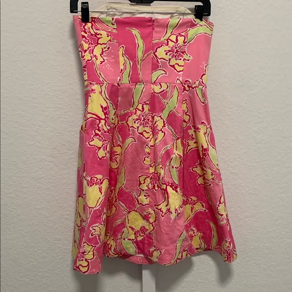 Lilly Pulitzer Blossom Pink Floral Strapless Mini Dress Size 0 - Picture 5 of 11
